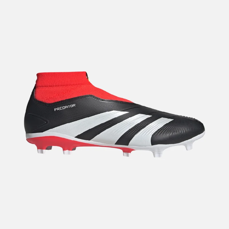 Football Jersey For Rough Play-Adidas Predator League Laceless Firm Ground Unisex Football Shoes -Core Black/Cloud White/Solar Red