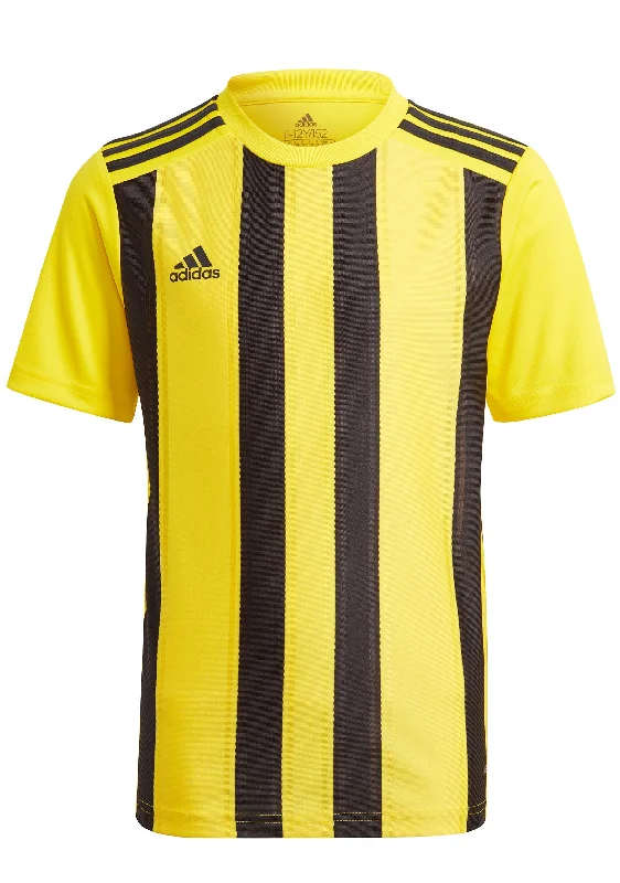 Football Jersey For Seasonal Fans-Adidas Youth Striped 21 Jersey Yellow/Black <br> GV1383