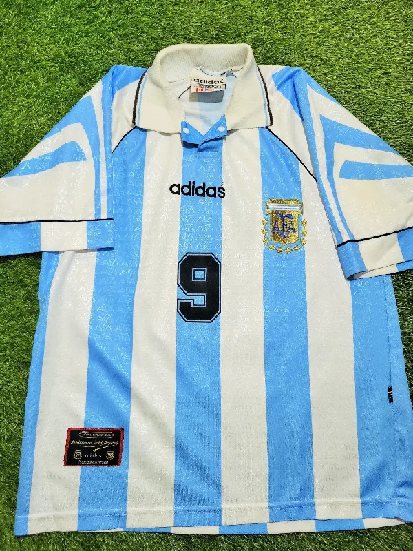 Football Jersey For Safari Style-Batistuta Argentina 1996 1997 COPA AMERICA Home Adidas Jersey Shirt Camiseta S