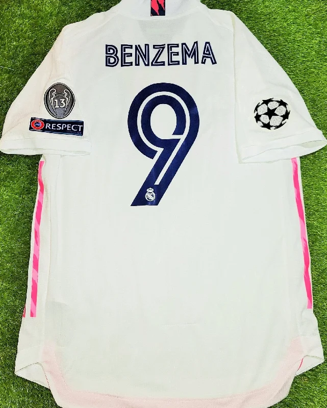 Football Jersey With Hall Of Fame Prints-Benzema Real Madrid 2020 2021 CLIMACHILL PLAYER ISSUE UEFA Home Jersey Camiseta Shirt L SKU# FM4736