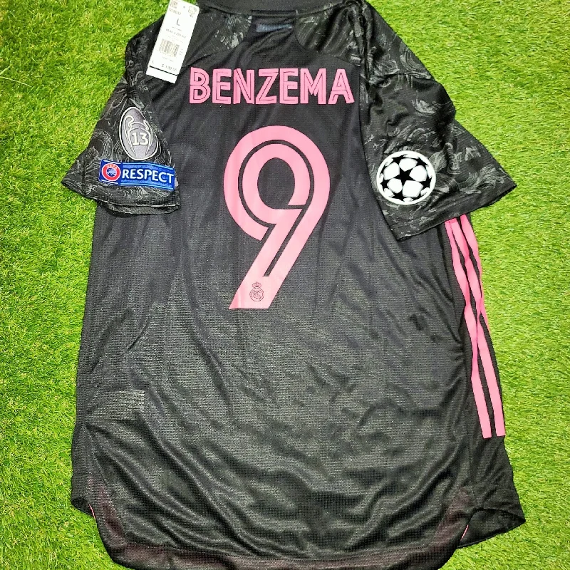 Football Jersey For Youth Leagues-Benzema Real Madrid 2020 2021 CLIMACHILL PLAYER ISSUE UEFA Third Jersey Camiseta Shirt BNWT L SKU# GE0932