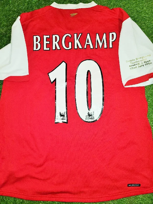 Football Jersey With Neon Colors-Bergkamp Arsenal 2006 2007 TESTIMONIAL MATCH Jersey Shirt L SKU# F6SYS 146769