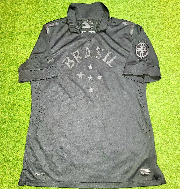 Football Jersey With Pet Sizes-Brazil LIMITED EDITION BLACKOUT PLAYER ISSUE 2013 2014 Jersey Shirt XL SKU# 534159-010