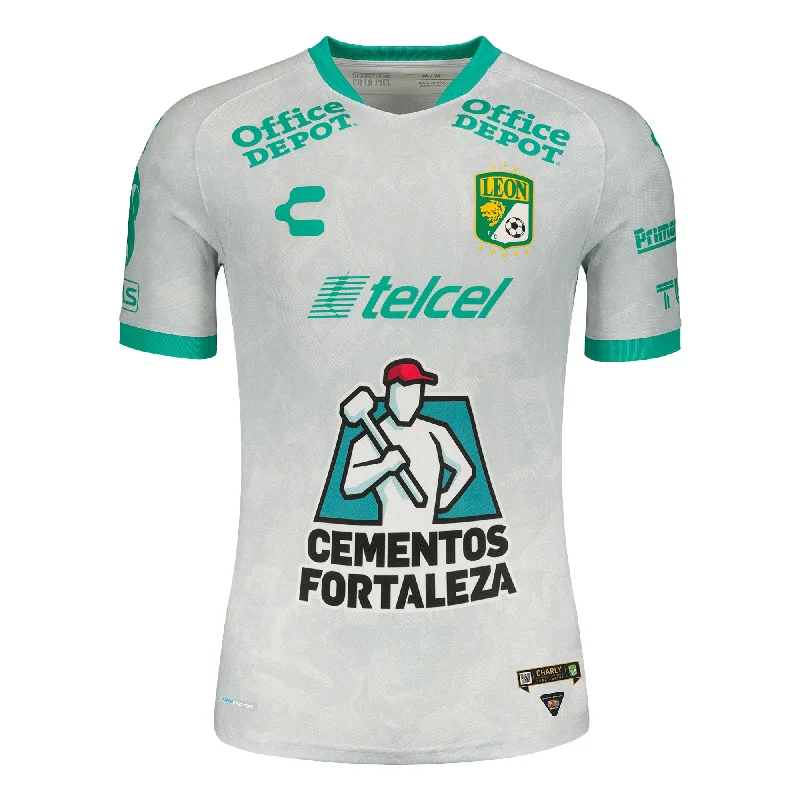 Football Jersey For JV Squads-Charly Men's León 2021/22 Authentic Away Jersey Grey/Green