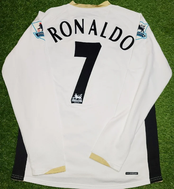 Football Jersey For Underdog Teams-Cristiano Ronaldo Nike Manchester United 2006 2007 2008 Away Long Sleeve Jersey Shirt M SKU# 146818