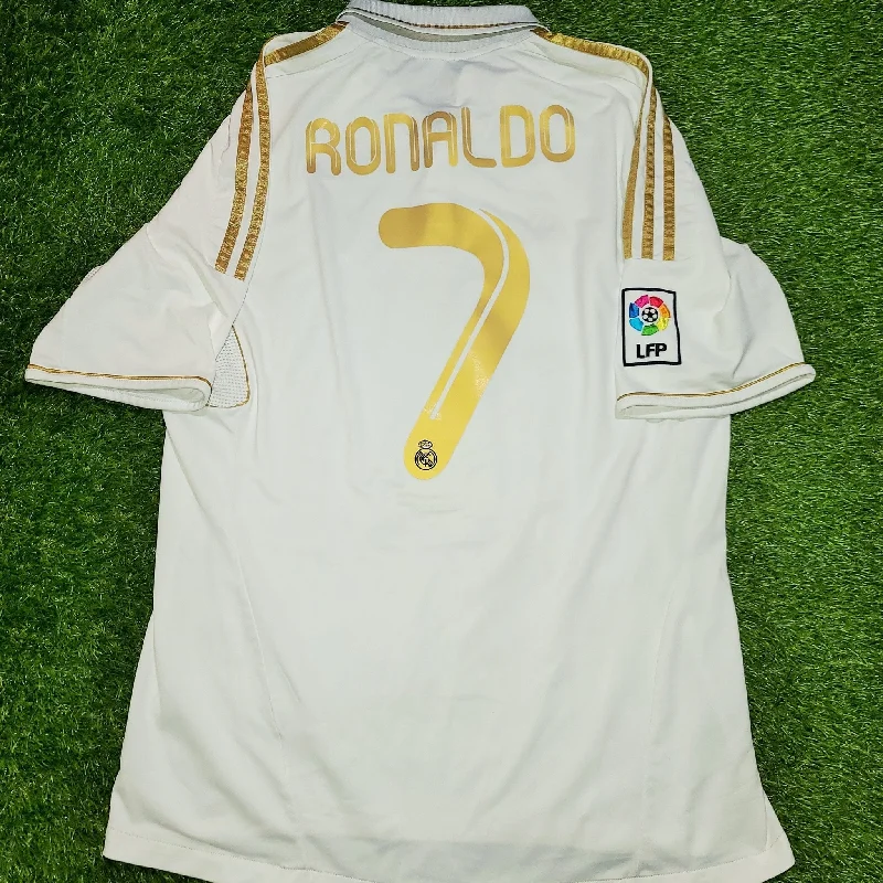 Football Jersey With TV Parties-Cristiano Ronaldo Real Madrid 2011 2012 Home Jersey Shirt Camiseta L SKU# V13659