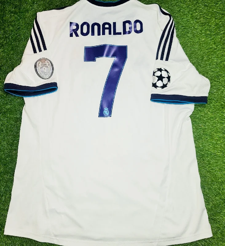 Football Jersey With Podcast Listeners-Cristiano Ronaldo Real Madrid 2012 2013 UEFA Home Jersey Camiseta Shirt XL SKU# W41768