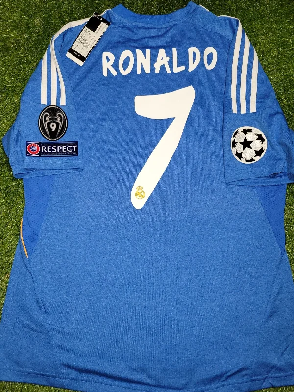 Football Jersey For Sibling Matches-Cristiano Ronaldo Real Madrid 2013 2014 Away UEFA Jersey Camiseta Shirt BNWT L SKU# Z29405