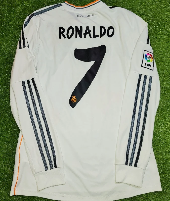 Football Jersey For Rookie Seasons-Cristiano Ronaldo Real Madrid 2013 2014 Home Long Sleeve Jersey Camiseta Shirt M SKU# G81098