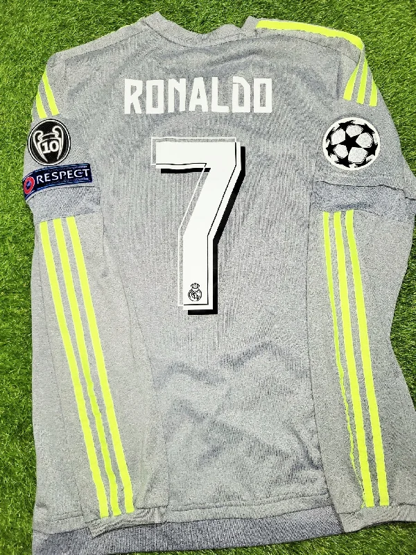 Football Jersey For Tailgate Parties-Cristiano Ronaldo Real Madrid 2015 2016 Away Long Sleeve Soccer Jersey Shirt M SKU# S12686