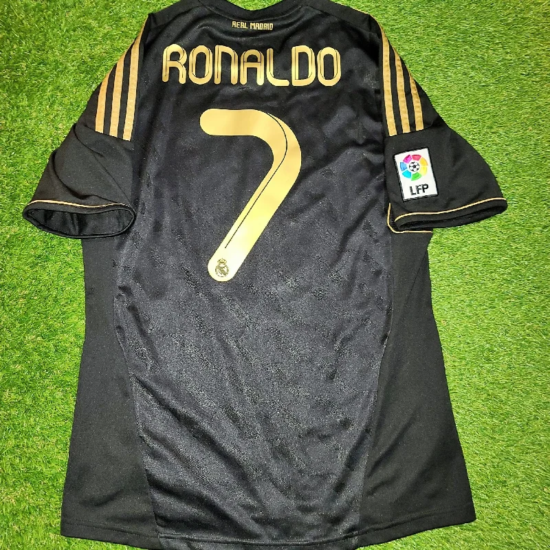 Football Jersey For Mountain Teams-Cristiano Ronaldo Real Madrid Black 2011 2012 Jersey Shirt Camiseta Maglia M SKU# V13642