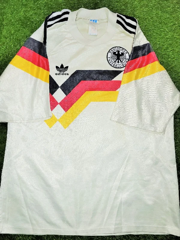 Football Jersey For Goth Accents-Germany Adidas 1988 1989 1990 WORLD CUP Home Jersey Shirt Deutschland Trikot M