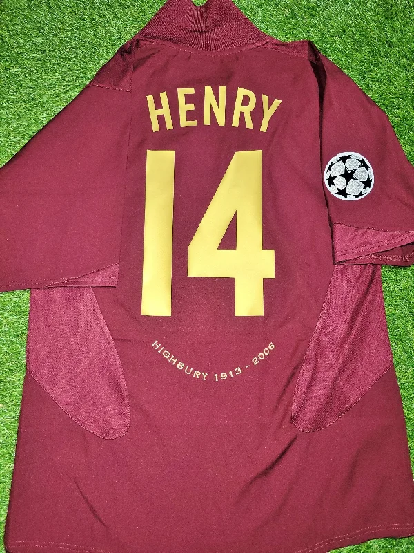 Football Jersey For Loyal Supporters-Henry Arsenal 2005 2006 Nike Home HIGHBURY COMMEMORATIVE UEFA Soccer Jersey Shirt M SKU# 195578