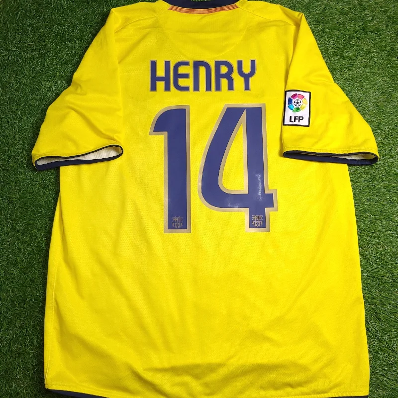 Football Jersey With Diehard Logos-Henry Barcelona TREBLE SEASON 2008 2009 Away Soccer Jersey Shirt L SKU# 286787-760