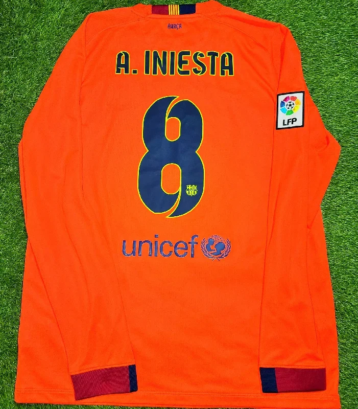 Football Jersey For Team Captains-Iniesta Barcelona 2014 2015 TREBLE SEASON Away Jersey Shirt Camiseta L SKU# 618738-672