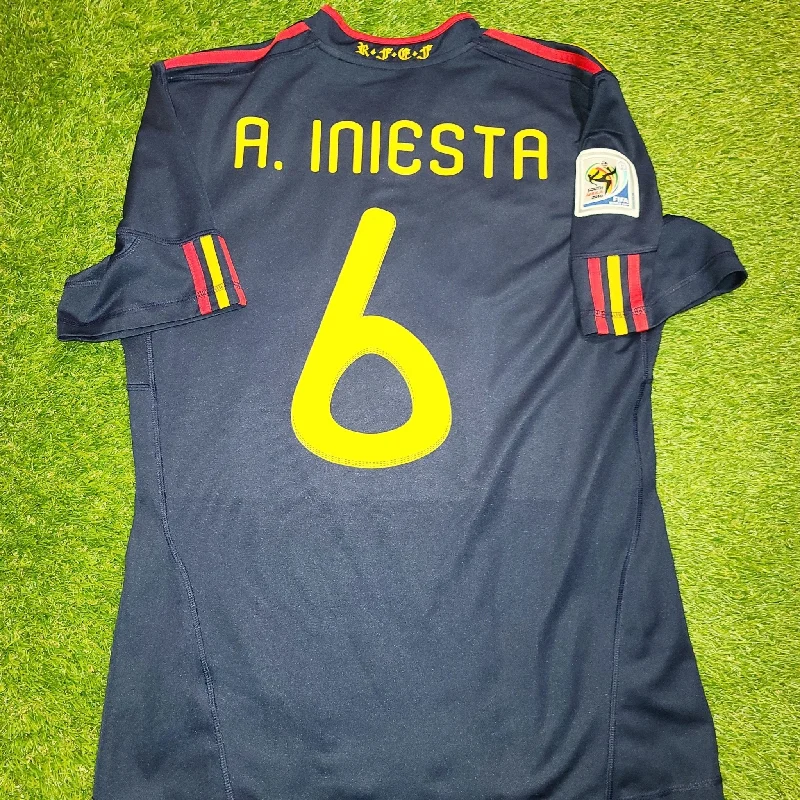 Football Jersey For Streaming Fans-Iniesta Spain 2010 WORLD CUP FINAL WITH STAR Jersey Espana Camiseta Shirt M SKU# P47896 AZB001