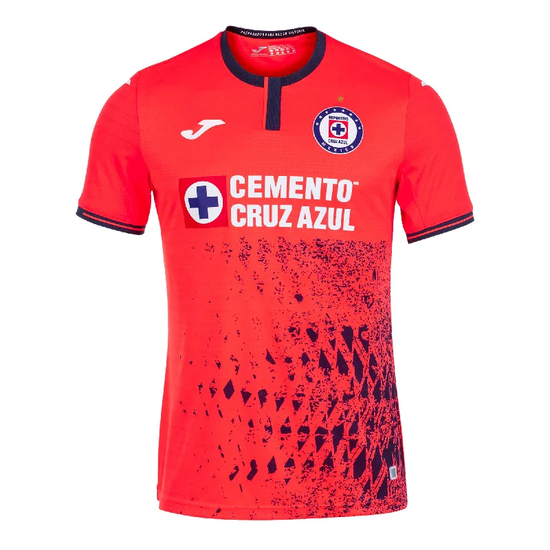 Football Jersey For Spring Tryouts-Joma Men's Cruz Azul 2021/22 Third Jersey Red Orange/White