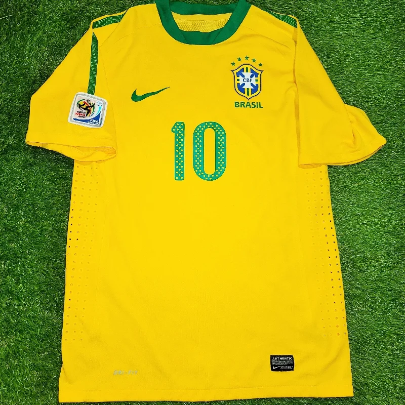 Football Jersey With Winning Streaks-Kaka Brazil WORLD CUP 2010 PLAYER ISSUE Jersey Shirt Camiseta M SKU# 369276-703