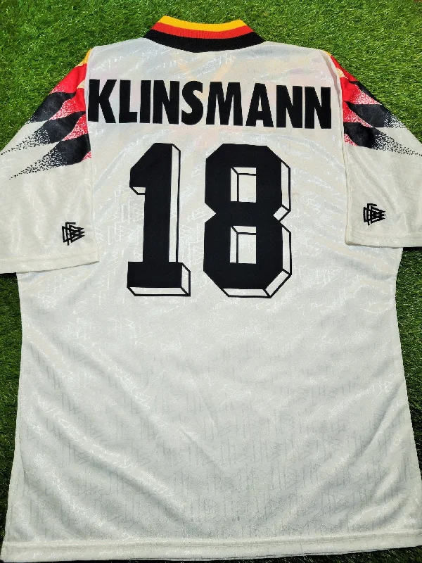 Football Jersey With Turnaround Hopes-Klinsmann Germany 1994 Home Jersey Shirt Deutschland Trikot L