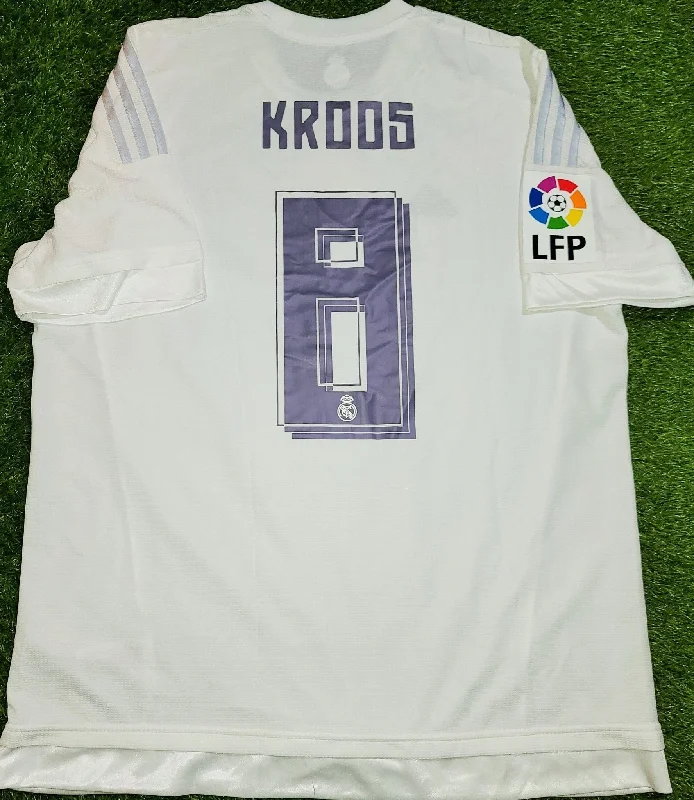 Football Jersey With Passion Prints-Kroos Real Madrid 2015 2016 Home Jersey Camiseta Shirt Trikot XL SKU# AK2494