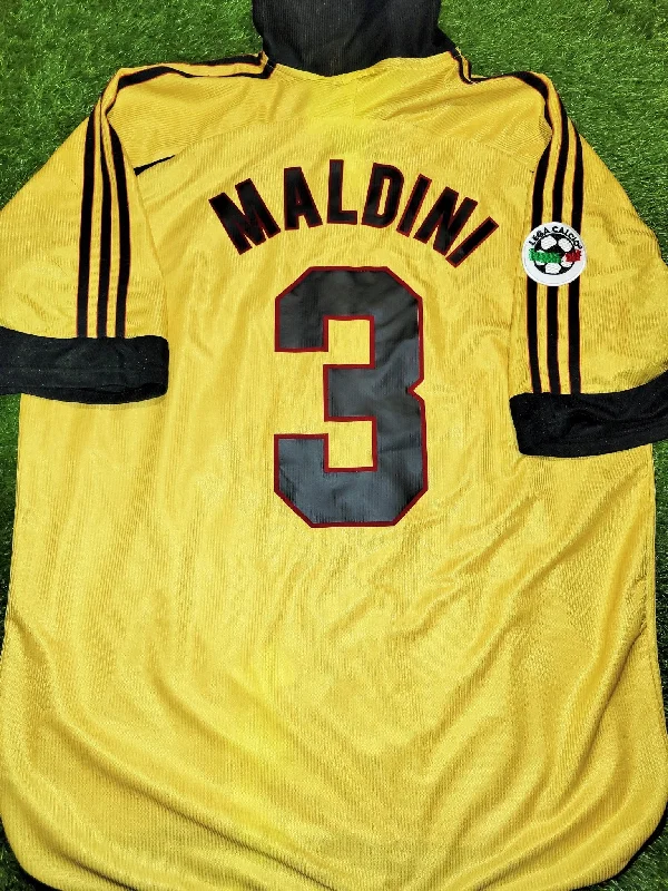 Football Jersey For International Fans-Maldini AC Milan Adidas 1999 2000 Fourth Gold CENTENARY Jersey Shirt Maglia XL