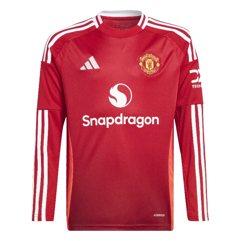 Football Jersey For Bold Futures-Manchester United 24/25 Long Sleeve Home Jersey Kids