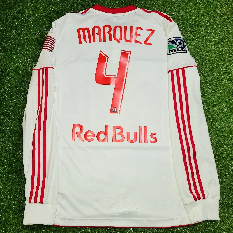 Football Jersey With Cat Prints-Marquez New York NY Red Bulls 2010 2011 DEBUT PLAYER ISSUE Home Jersey Shirt Camiseta L SKU# P57132