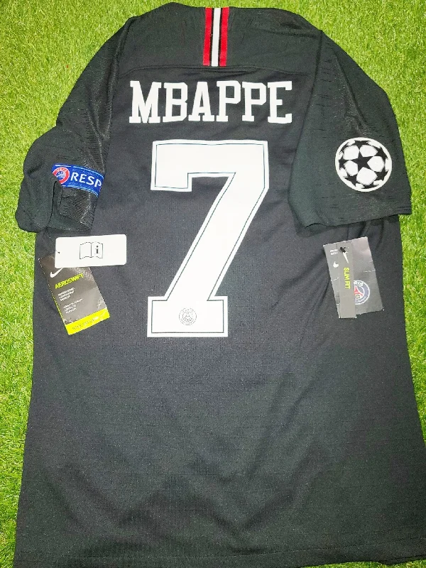 Football Jersey With Buzzer-Beater Vibes-Mbappe Psg Paris Saint Germain 2018 2019 JORDAN VAPORKNIT PLAYER ISSUE Black Away Jersey BNWT M SKU# 918923-012