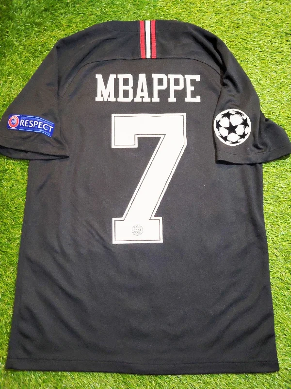 Football Jersey With Coastal Designs-Mbappe Psg Paris Saint Germain JORDAN 2018 2019 Black Third Jersey M SKU# 919010-012