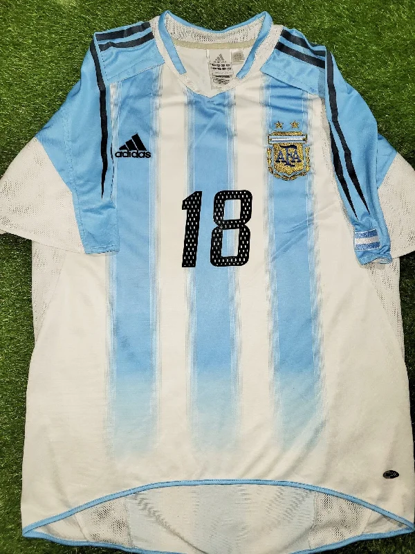 Football Jersey With Snow-Ready Design-Messi Argentina 2004 2005 DEBUT Home Jersey Shirt Camiseta M SKU# 645789