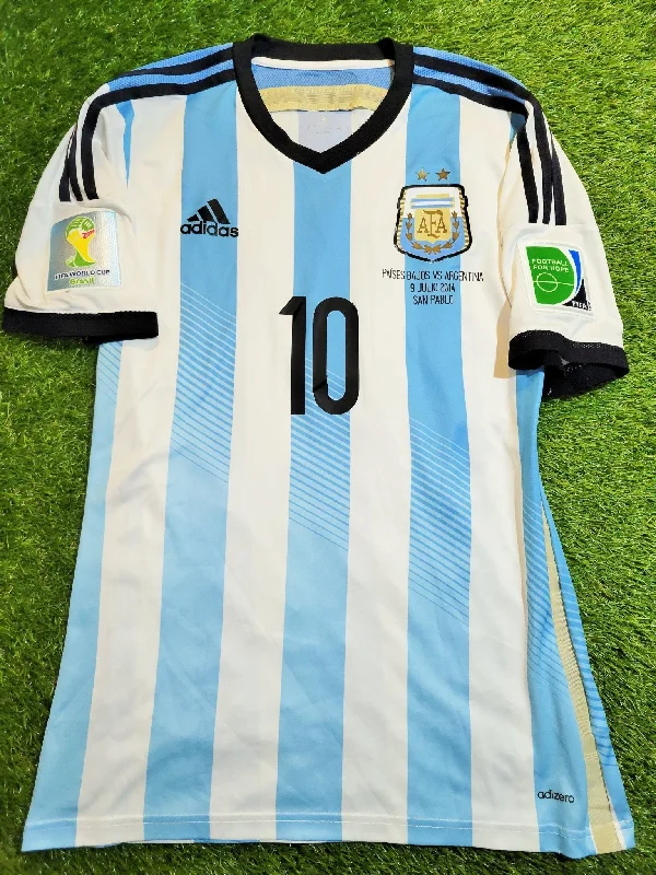 Football Jersey For Family Photos-Messi Argentina 2014 WORLD CUP SEMIFINAL ADIZERO PLAYER ISSUE Jersey Shirt Camiseta M SKU# G74570