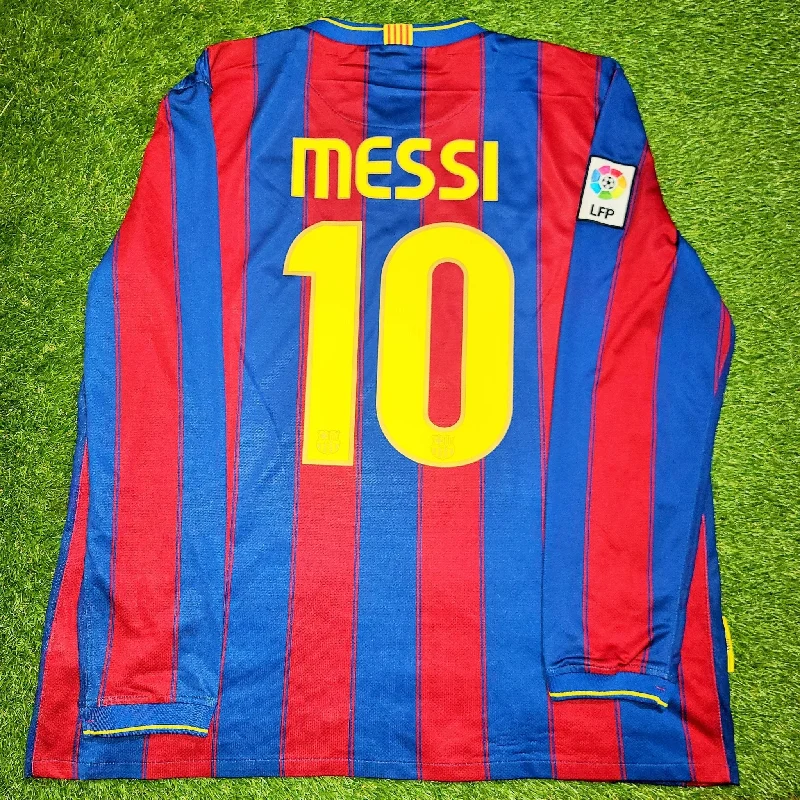 Football Jersey For Virtual Tailgates-Messi Barcelona 2009 2010 Home Long Sleeve Jersey Shirt Camiseta XL SKU# 343812-496