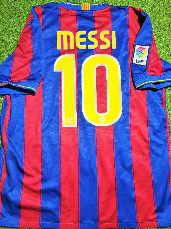 Football Jersey For Sweat Management-Messi Barcelona 2009 2010 Home Soccer Jersey Shirt L SKU# 343808-496