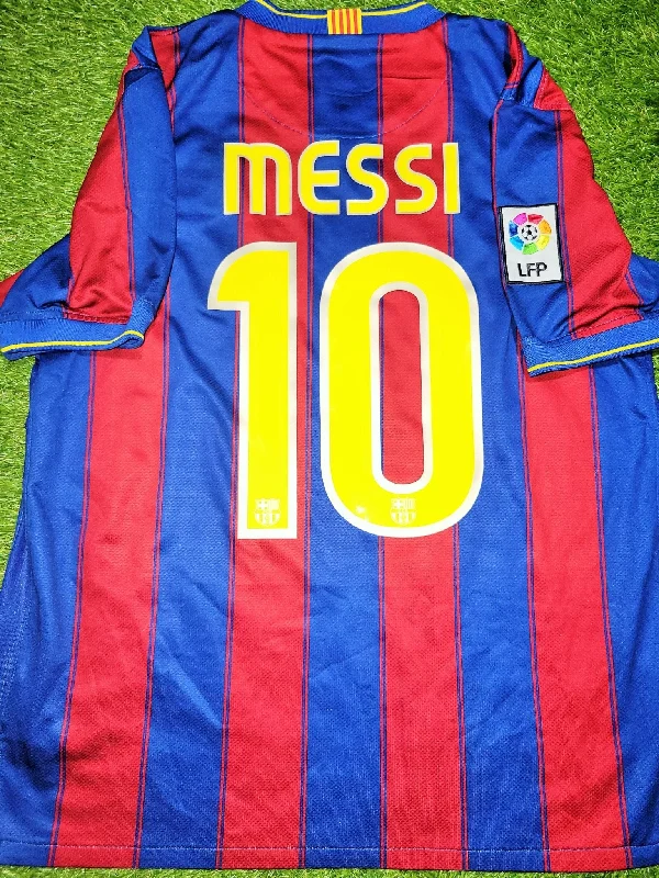 Football Jersey With Weatherproof Fabric-Messi Barcelona 2009 2010 Home Soccer Jersey Shirt M SKU# 343808-496