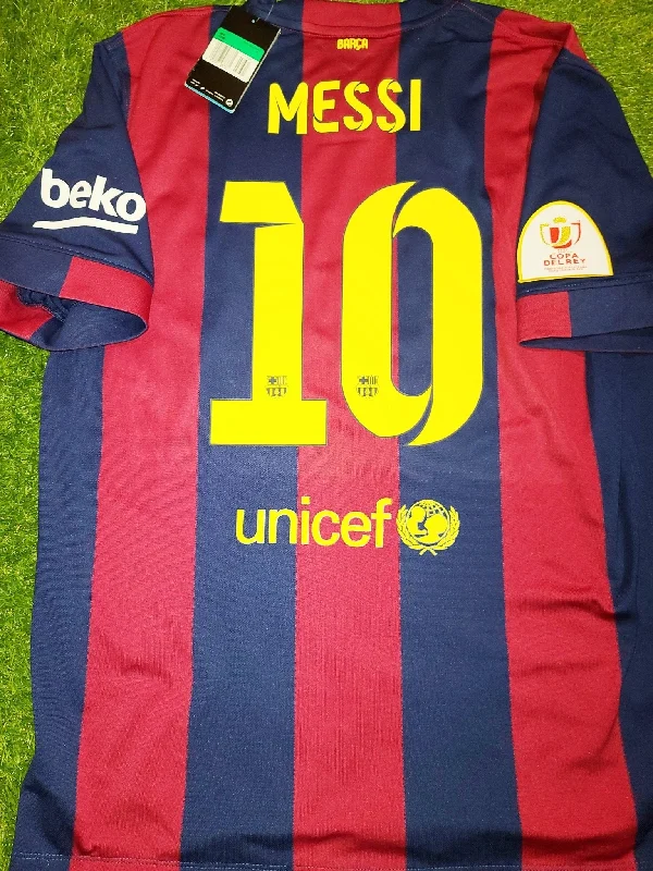 Football Jersey For Ultimate Fans-Messi Barcelona 2014 2015 COPA DEL REY FINAL TREBLE SEASON Jersey Shirt Camiseta BNWT XL SKU# 610594-422