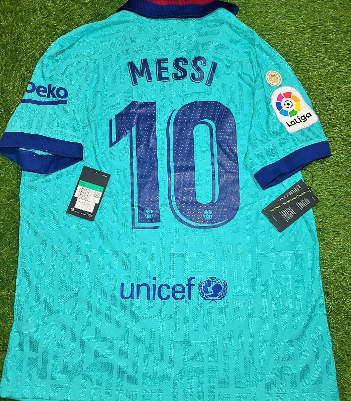 Football Jersey For Emotional Fans-Messi Barcelona Player Issue Vaporknit 2019 2020 Third Green Jersey Shirt XL SKU# AR9343-310