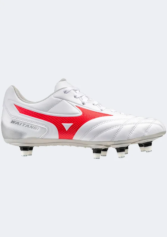 Football Jersey For High School Players-Mizuno Men's Waitangi II CL Boots White-Radiant Red