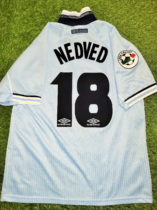 Football Jersey With Faded Look-Nedved Lazio Umbro 1997 1998 Home Jersey Shirt M