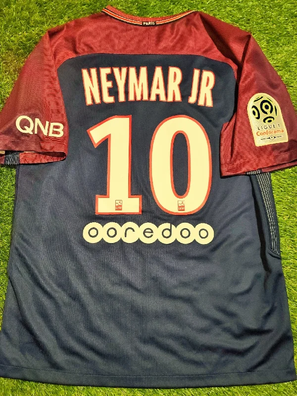 Football Jersey With Coach Approval-Neymar PSG Paris Saint Germain DEBUT SEASON 2017 2018 Home Jersey Shirt Maillot M