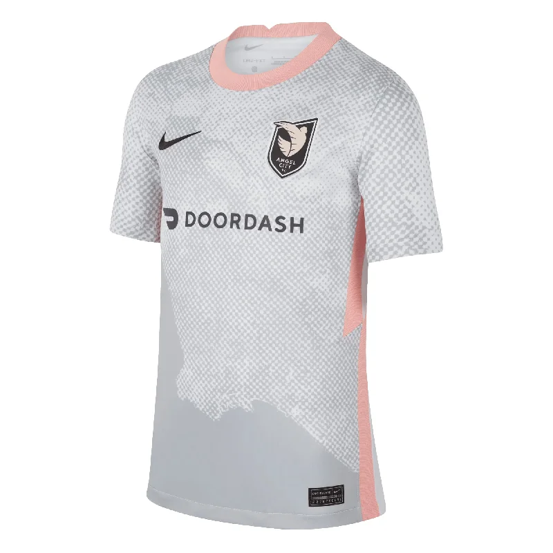 Football Jersey For Windy Days-Nike Kids Angel City FC 2023/24 Away Jersey White/Grey