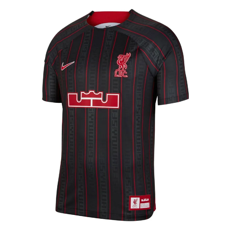 Football Jersey With Winter Drills-Nike Kids Liverpool X Lebron James 2023/24 Jersey Anthracite/Gym Red