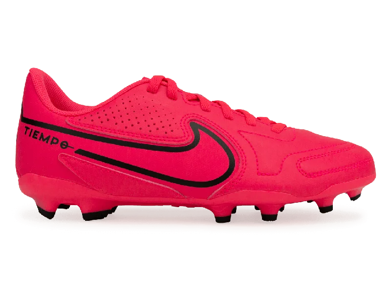 Football Jersey For Everyday Supporters-Nike Kids Tiempo Legend 9 Club FG/MG Pink/Black