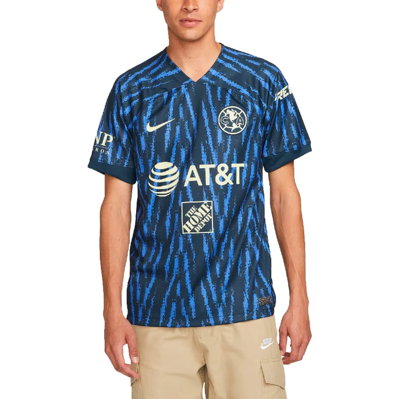 Football Jersey For Small Towns-Nike Men's Club America 2022/23 Away Jersey Navy/Lemon Chiffon