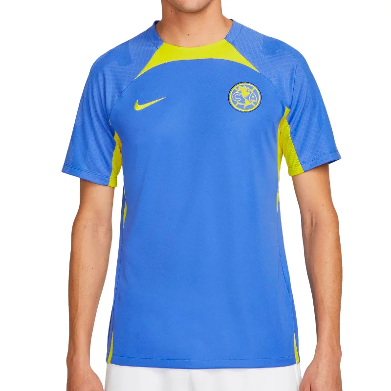 Football Jersey For Special Editions-Nike Men's Club America 2022/23 Strike Training Jersey Blue/Yellow