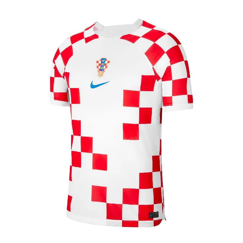 Football Jersey With Festival Looks-Nike Men's Croatia 2022/23 Home Jersey White Red/Battle Blue