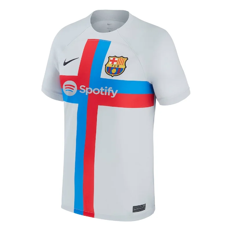 Football Jersey For Modern Rebels-Nike Men's FC Barcelona Third Jersey 2022/23 Sky Grey/Black