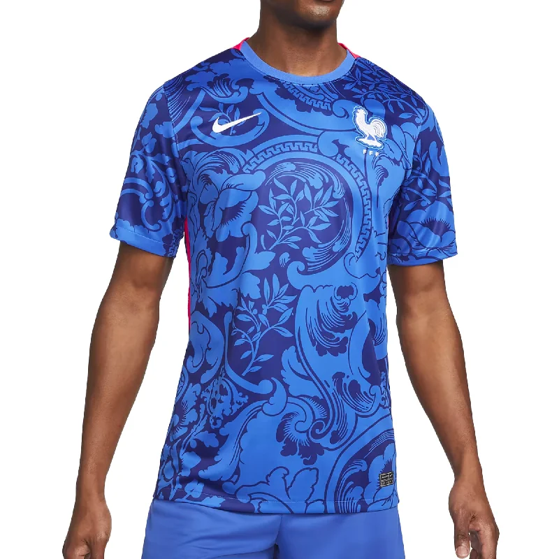 Football Jersey With Tribal Patterns-Nike Men's France 2022/23 Home Jersey Cobalt/White