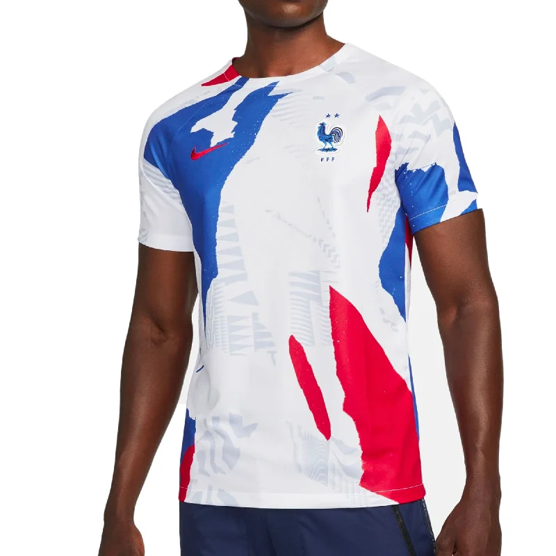 Football Jersey With Flea Market Vibes-Nike Men's France 2022/23 Pre-Match Jersey White/Game Royal