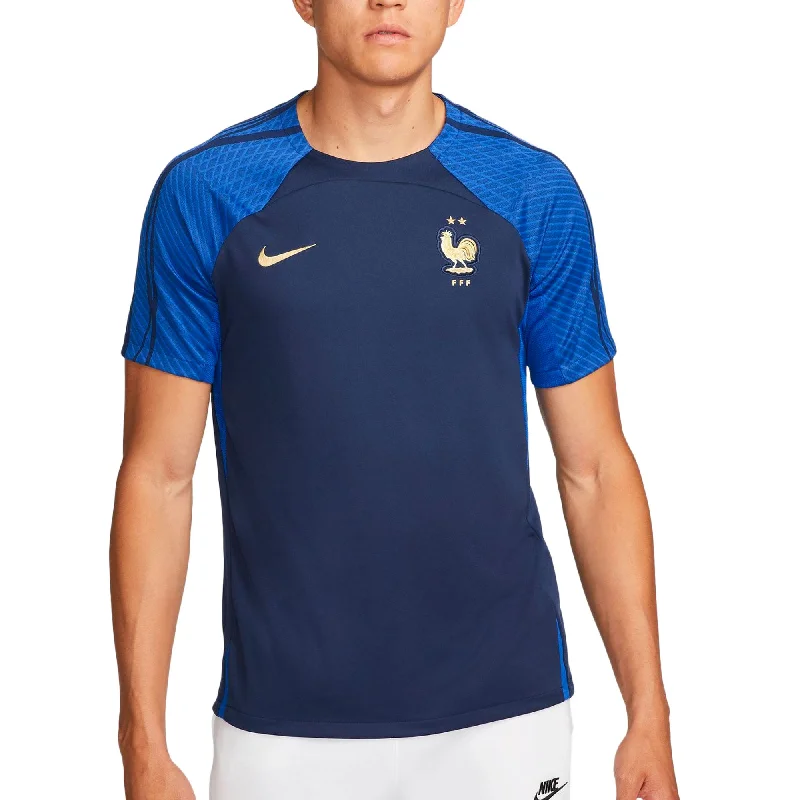 Football Jersey With Chat Room Crews-Nike Men's France 2022/23 Strike Jersey Midnight Navy/Metallic Gold