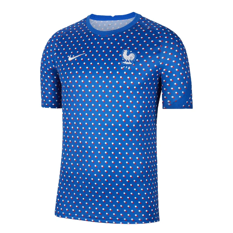 Football Jersey For Tough Losses-Nike Men's France 2022 Training Jersey Hyper Cobalt/White